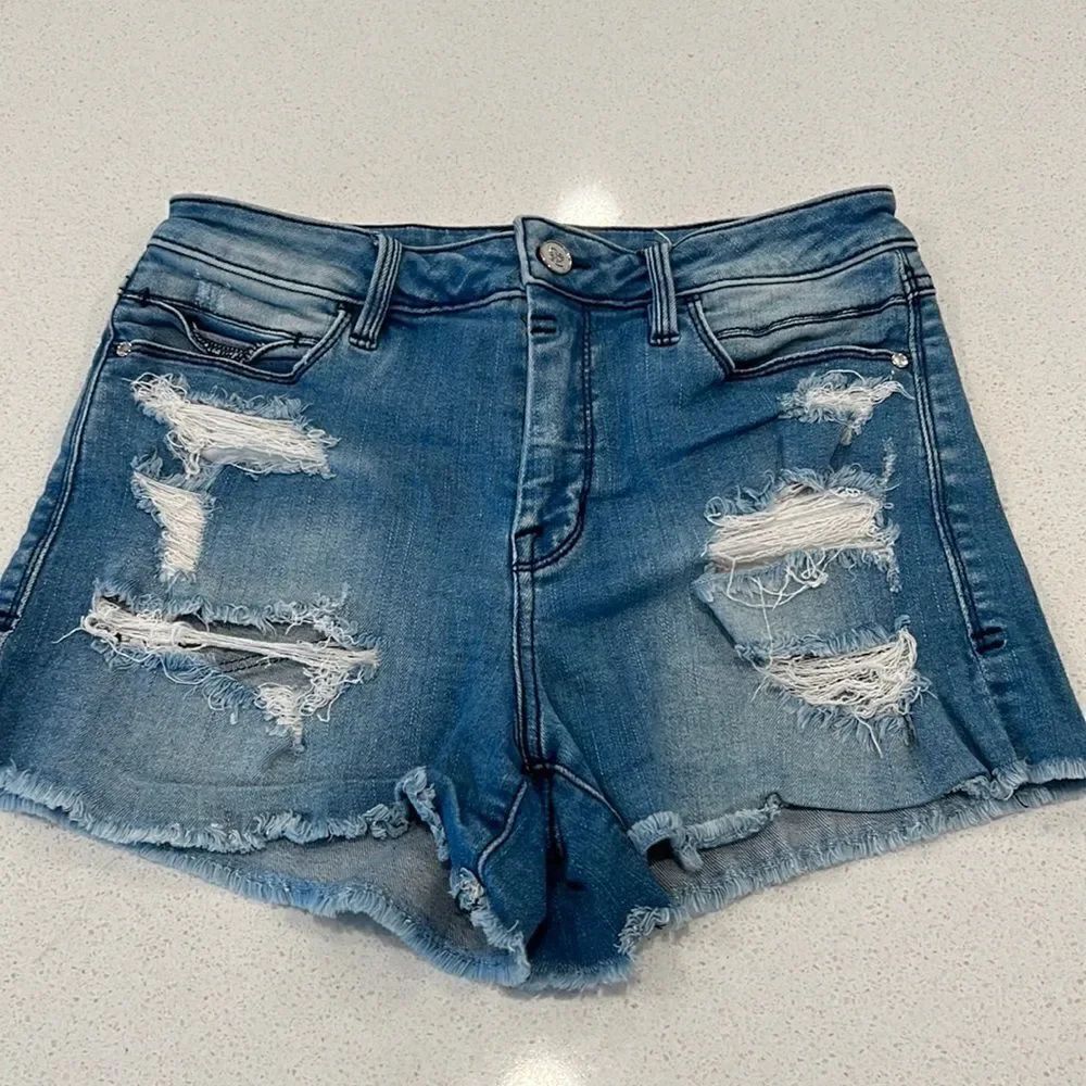 Bebe Distressed Denim Shorts